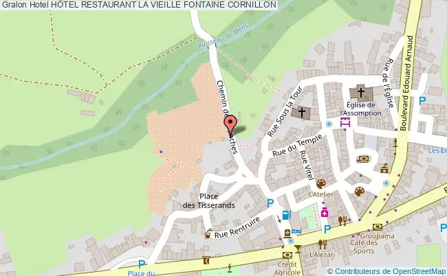 plan HÔtel Restaurant La Vieille Fontaine CORNILLON