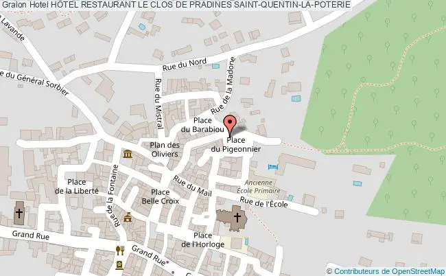 plan HÔtel Restaurant Le Clos De Pradines SAINT-QUENTIN-LA-POTERIE