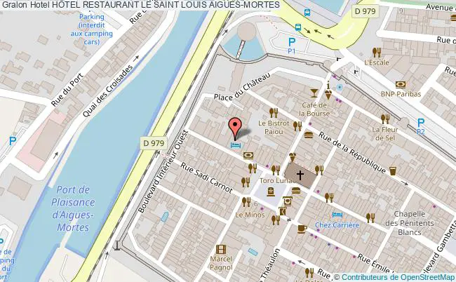 plan HÔtel Restaurant Le Saint Louis AIGUES-MORTES