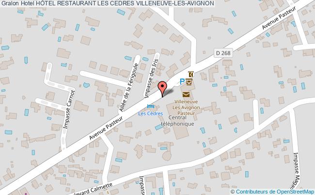 plan HÔtel Restaurant Les Cedres VILLENEUVE-LES-AVIGNON
