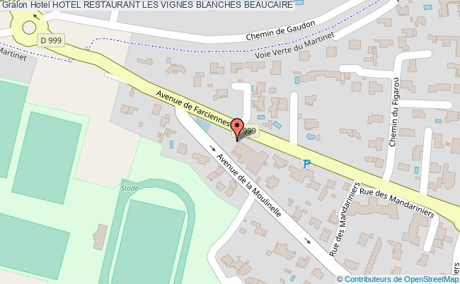 plan Hotel Restaurant Les Vignes Blanches BEAUCAIRE