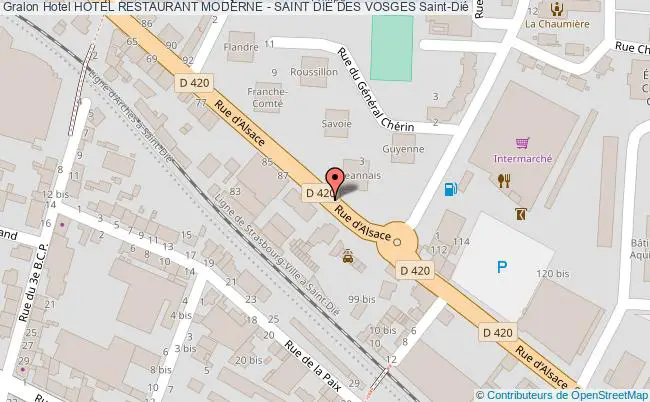 plan Hotel Restaurant Moderne - Saint Die Des Vosges Saint-Dié