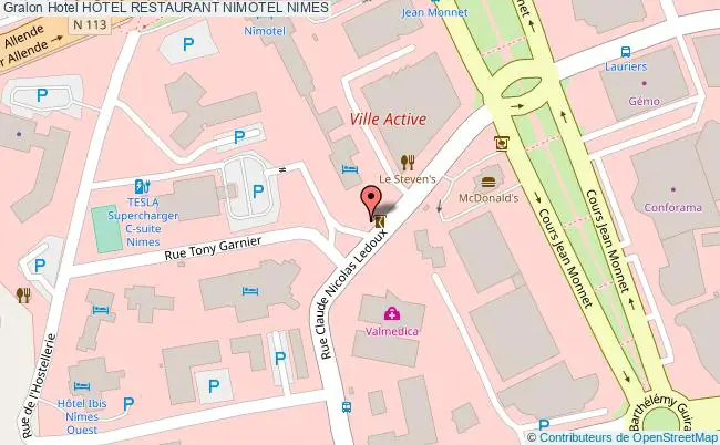 plan HÔtel Restaurant Nimotel NIMES
