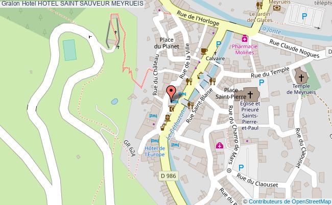 plan Hotel Saint Sauveur MEYRUEIS