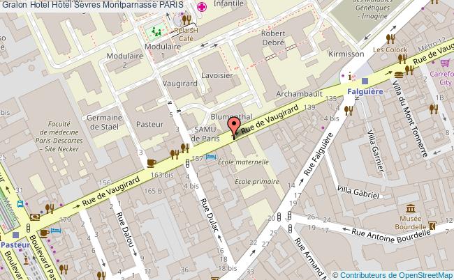 plan Hôtel Sèvres Montparnasse PARIS