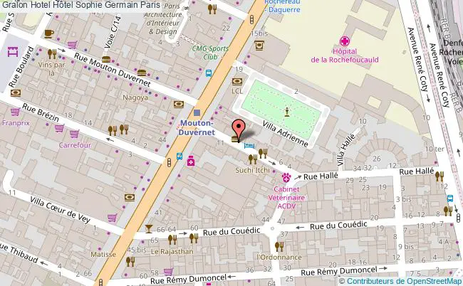 plan Hôtel Sophie Germain Paris