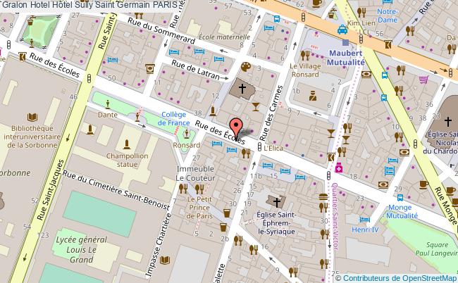 plan Hôtel Sully Saint Germain PARIS
