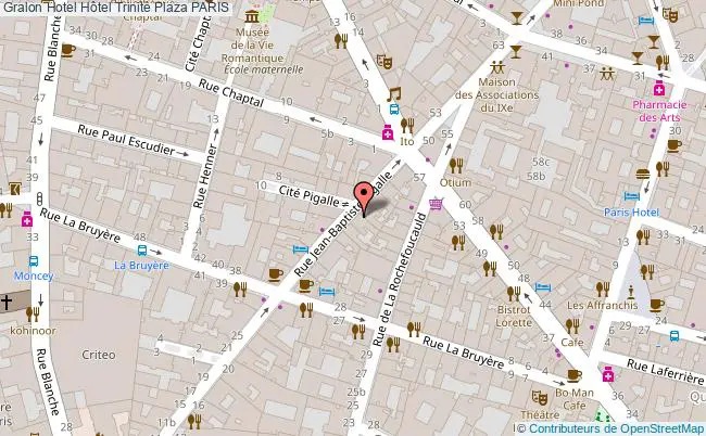 plan Hôtel Trinité Plaza PARIS