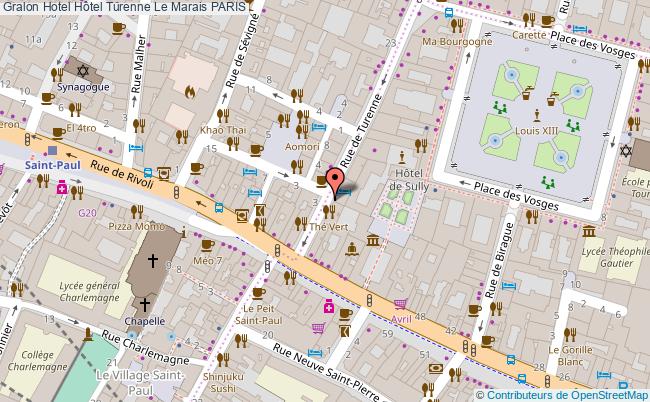 plan Hôtel Turenne Le Marais PARIS