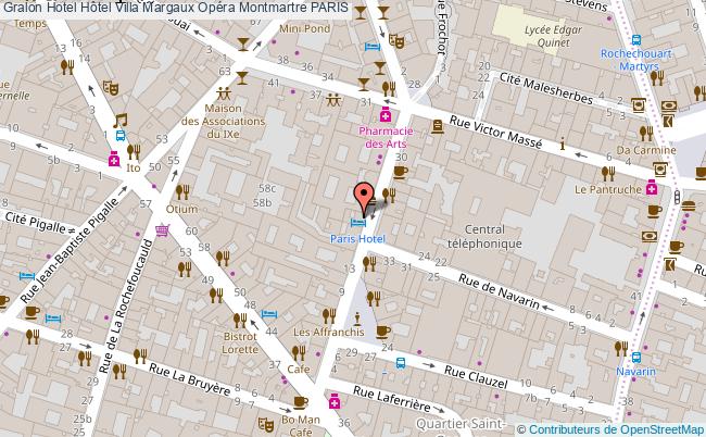 plan Hôtel Villa Margaux Opéra Montmartre PARIS