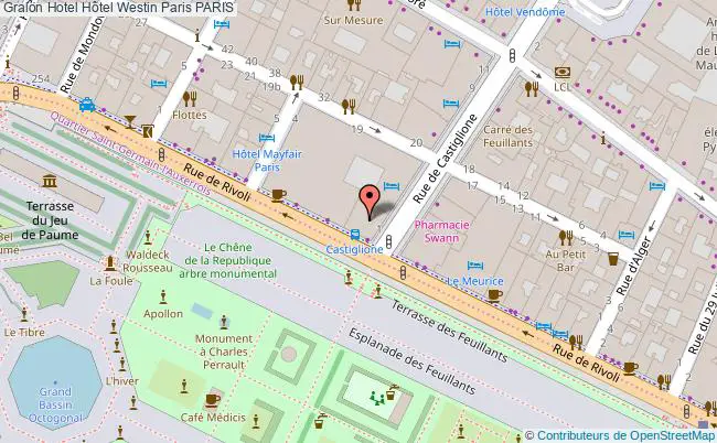 plan Hôtel Westin Paris PARIS