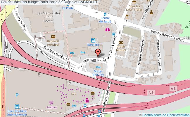 plan Hotel Ibis Budget Paris Porte De Bagnolet BAGNOLET