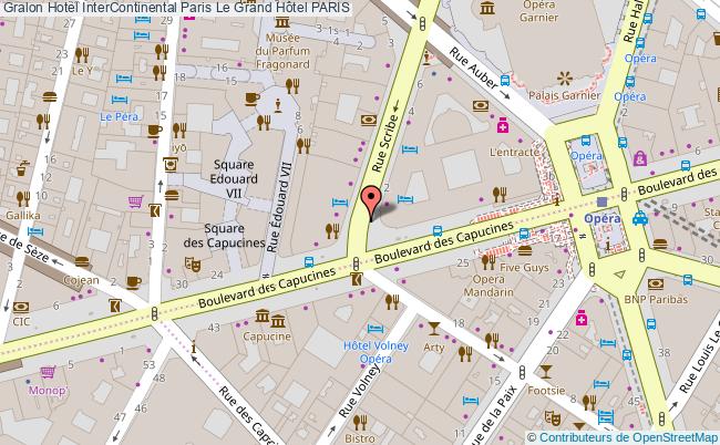 plan Intercontinental Paris Le Grand Hôtel PARIS