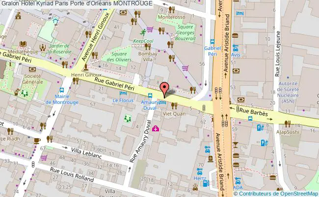 plan Hotel Kyriad Paris Porte D'orléans MONTROUGE