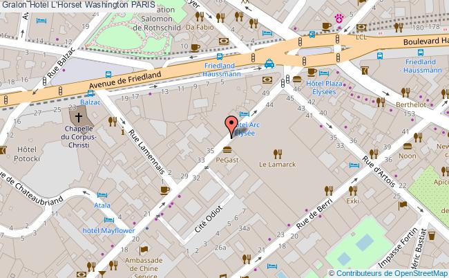 plan Hotel L'horset Washington PARIS