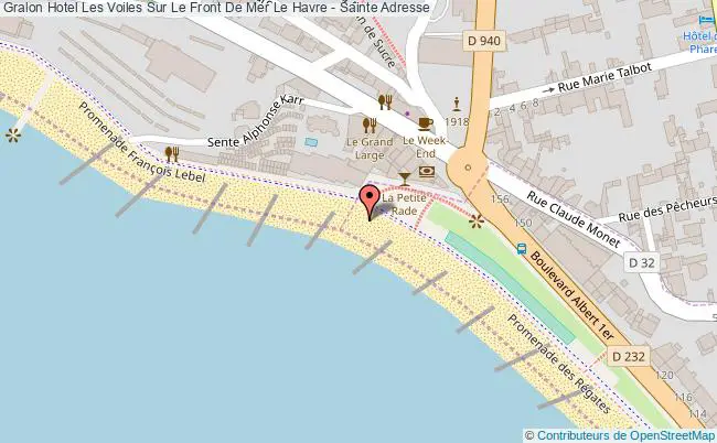 plan Hotel Les Voiles Sur Le Front De Mer Le Havre - Sainte Adresse