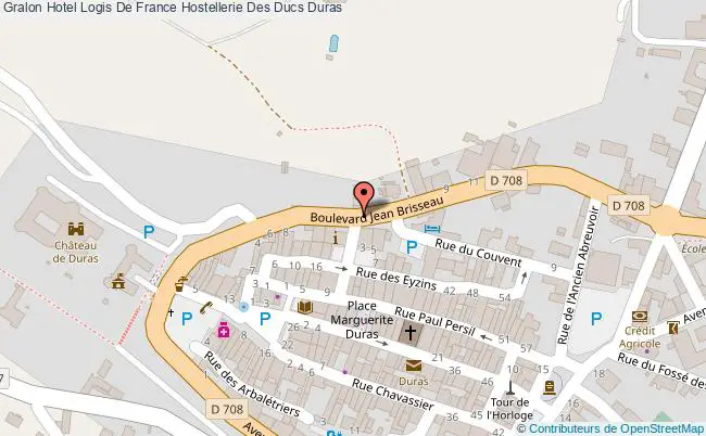 plan Hotel Logis De France Hostellerie Des Ducs Duras