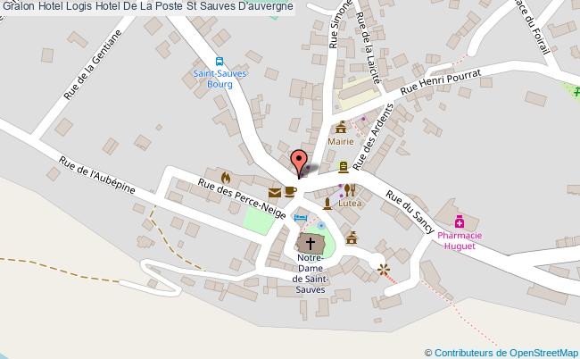 plan Logis Hotel De La Poste St Sauves D'auvergne