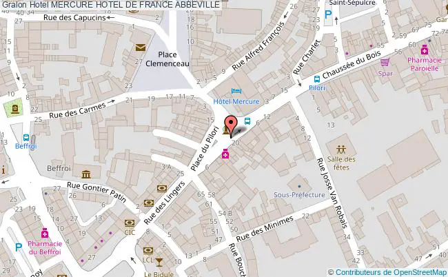plan Mercure Hotel De France ABBEVILLE