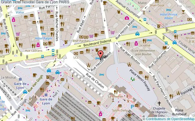 plan Hotel Novotel Gare De Lyon PARIS