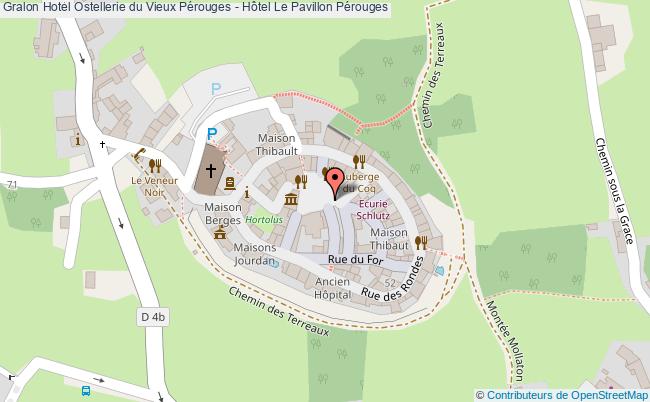 plan Ostellerie Du Vieux Pérouges - Hôtel Le Pavillon Pérouges