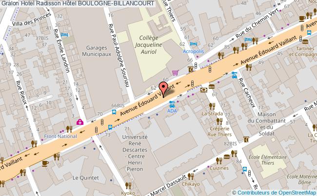 plan Radisson Hôtel BOULOGNE-BILLANCOURT