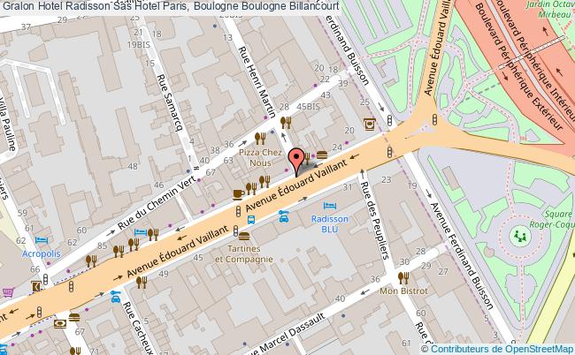 plan Radisson Sas Hotel Paris, Boulogne Boulogne Billancourt