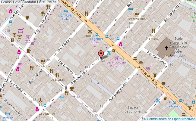 plan Santana Hôtel PARIS