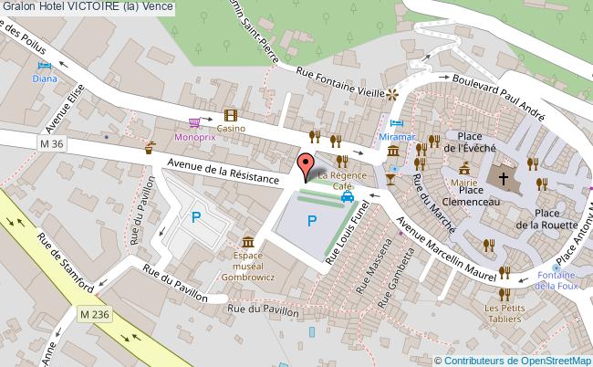 plan Hotel La Victoire Vence