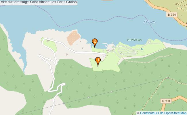 plan Aire d'atterrissage Saint-Vincent-les-Forts : 2 équipements