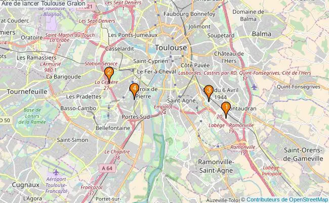 plan Aire de lancer Toulouse : 4 équipements