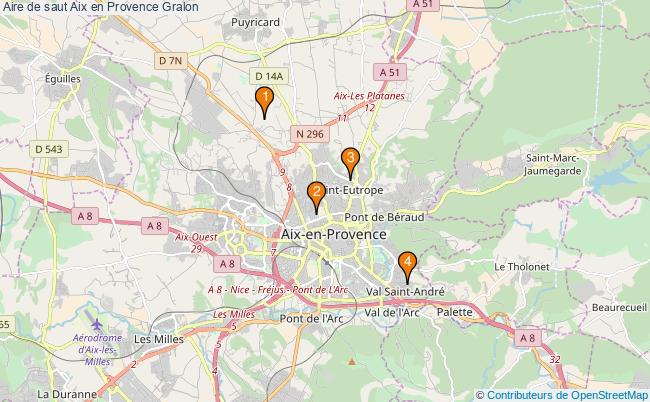 plan Aire de saut Aix en Provence : 4 équipements