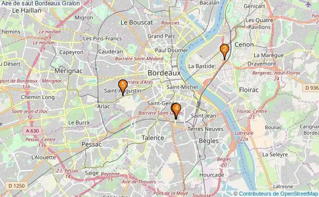 plan Aire de saut Bordeaux : 5 équipements