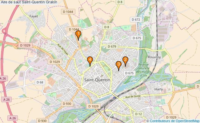 plan Aire de saut Saint-Quentin : 4 équipements