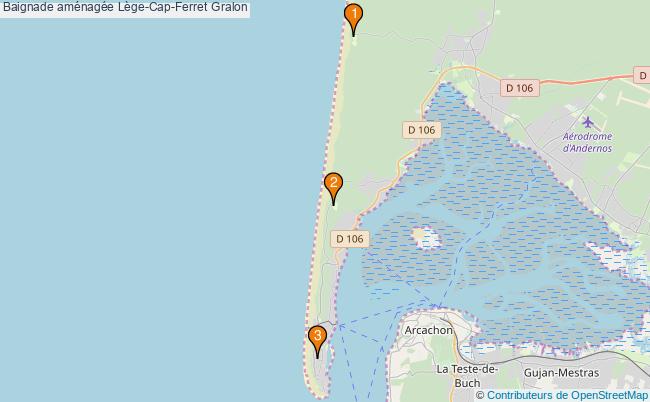 plan Baignade aménagée Lège-Cap-Ferret : 3 équipements