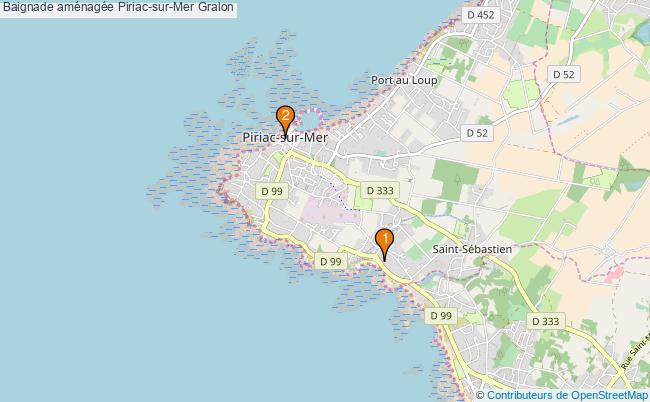 plan Baignade aménagée Piriac-sur-Mer : 2 équipements