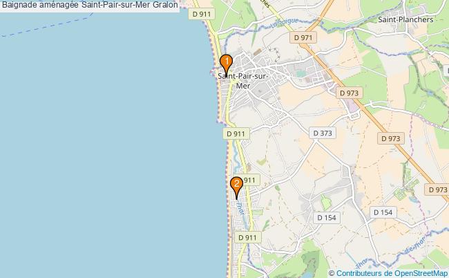 plan Baignade aménagée Saint-Pair-sur-Mer : 2 équipements