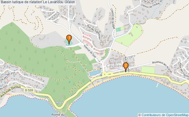plan Bassin ludique de natation Le Lavandou : 2 équipements