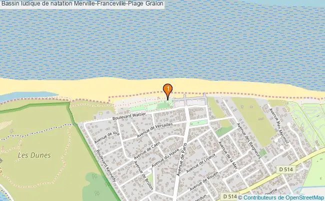 plan Bassin ludique de natation Merville-Franceville-Plage : 1 équipements