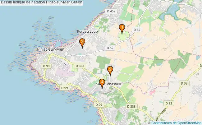 plan Bassin ludique de natation Piriac-sur-Mer : 4 équipements
