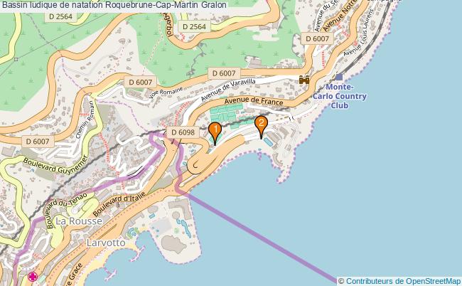 plan Bassin ludique de natation Roquebrune-Cap-Martin : 2 équipements