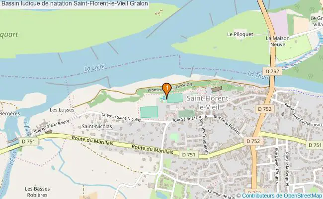 plan Bassin ludique de natation Saint-Florent-le-Vieil : 1 équipements
