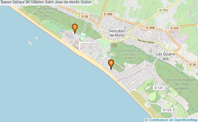 plan Bassin ludique de natation Saint-Jean-de-Monts : 4 équipements