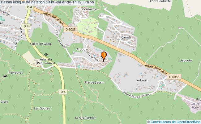 plan Bassin ludique de natation Saint-Vallier-de-Thiey : 1 équipements