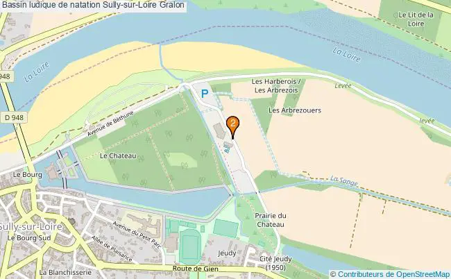 plan Bassin ludique de natation Sully-sur-Loire : 2 équipements