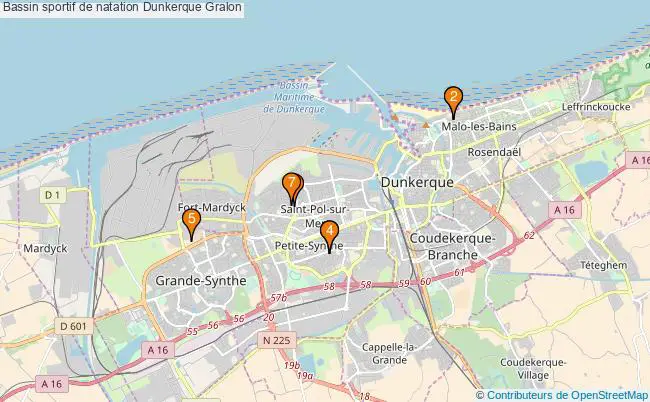 plan Bassin sportif de natation Dunkerque : 7 équipements