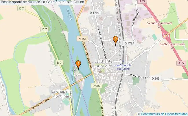 plan Bassin sportif de natation La Charité-sur-Loire : 2 équipements