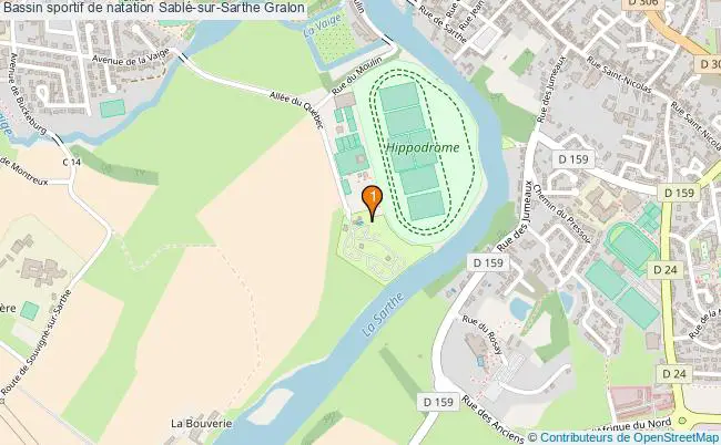 plan Bassin sportif de natation Sablé-sur-Sarthe : 1 équipements
