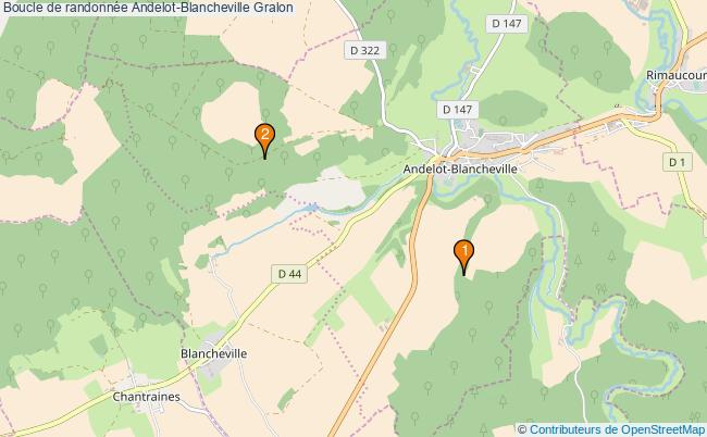 plan Boucle de randonnée Andelot-Blancheville : 2 équipements