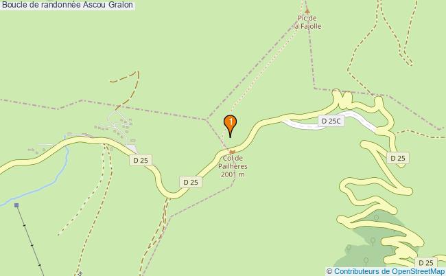 plan Boucle de randonnée Ascou : 1 équipements
